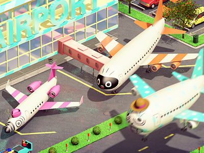 New animation work airport