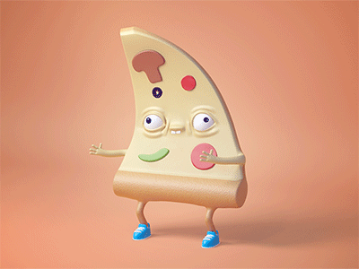 Pizza Farts 3d cg character farts gif illustration maya pizza render vray zbrush