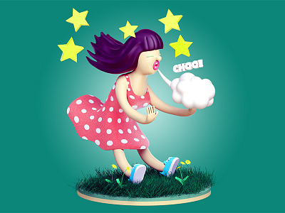 Sneeze 3d cg editorial illustration maya vray wip zbrush