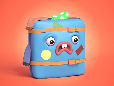 Packing worries 😩🚅 3d cg character editorial illustration maya render vray zbrush