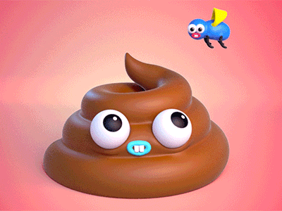 BFFLs "Fly & Poop" 💩🐝💕 3d advertising animation art cg character gif illustration maya render vray