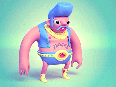 Bruce "Shit Slinger" McMurphy 💩⚡💥 3d advertising animation art cg character gif illustration maya render vray