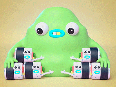 BFFLs "Sushi & Wasabi" 🍣🍣💕 3d advertising animation art cg character gif illustration maya render vray