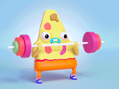 New Animated GIF for MotherJones 🍕💪 3d animation cg character illustration maya render vray zbrush