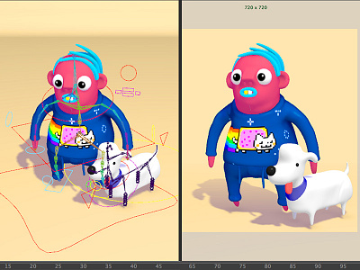 today's agenda 🐶💪👟 #wip 3d animation cg character illustration maya render vray zbrush