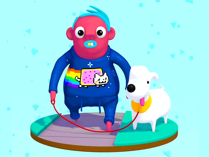 just a boy and his dog 🐶💕☀ 3d animation cg character gif illustration maya vray zbrush