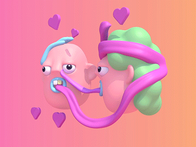 Makeout sesh 3d animation cg character illustration maya render vray zbrush