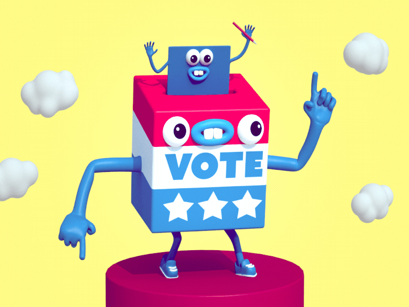 Get out and vote today! 3d animation cg character editorial gif illustration maya render vote vray zbrush