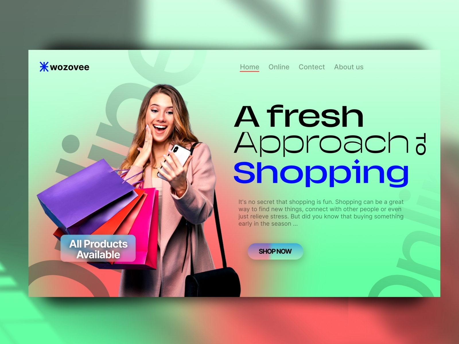 Online Shopping Home page Design by Wozovee on Dribbble