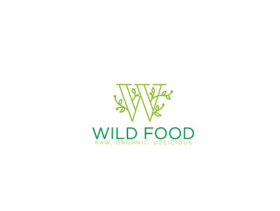 Wild Food Logo adobe illustrator branding delicious design flat flat logos food green healthy logo minimal organic organic logo raw vegan wild