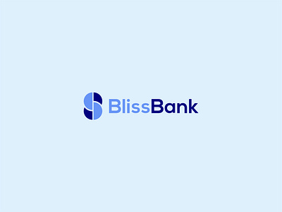 Bliss Bank Logo bank banking banking app bliss blue branding crypto economy flat logos funds logo minimal money