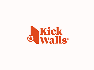 Kick Walls Logo adobe illustrator branding design football football logo kick kick logo kick walls kick walls logo kickball logo minimal soccer soccer logo walls walls logo