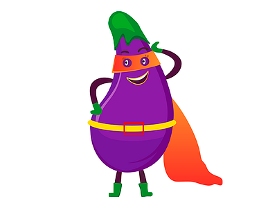 Eggplant Superman adobe illustrator design illustration vector