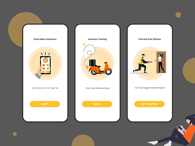 Onboarding Delivery App adobe illustrator designer dribbble mobile app design ui uidesign uiux ux ux design