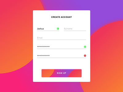 Sign Up colors dailyui login minimalist mobile screen sign ui up ux welcome