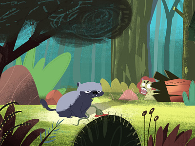 Society I flat-headed brother, never give in! animal design forest illustration ui