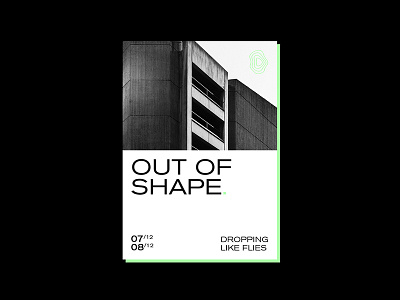 Out of Shape architechture black white branding design flyer graphic design minimal poster typography