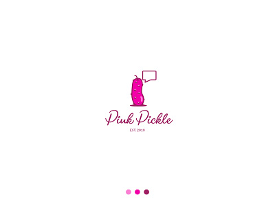 Pink Pickle logo branding cartoon funny kids logo logo design logos mascot pink vector