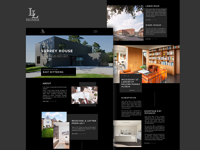 L&L Homes Website mockup black and white building development exclusive real estate simple web design website wordpress theme