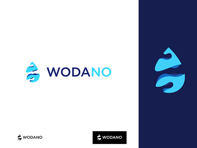 Wodano - Water supplier logo 3d design gradient logo logo design typography vector water