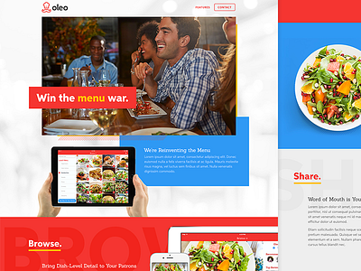 Oleo Landing Page Design