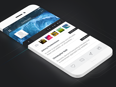 iOS App Dashboard Design 3d 6s infinity interface ios ios 9 iphone iphone 7 mobile ui