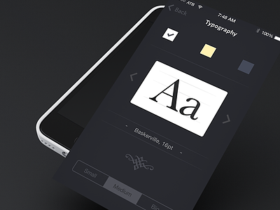 Typography Settings Screen app fonts interface ios ios7 iphone settings shod4n type typography ui
