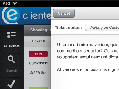 ClientExec for iPad blah clientexec ios ipad tickets