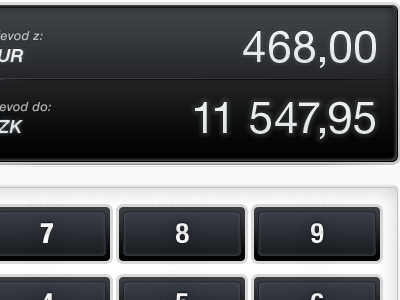CSOB iPad Interface #03 convert light buttons numbers calculator ui interface ios ipad bank banking csob display