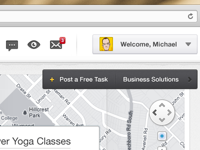 Map Web App - Detail #01 gps icons location map menu navigation ui user web webdesign