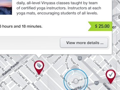 Map Web App - Detail #02 price button location navigation pin web webdesign ui map ribbon price tag gps