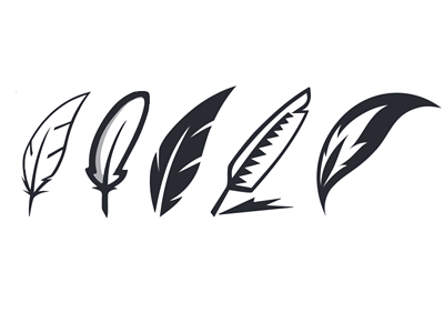 Quills Logo Variations feather quill quills