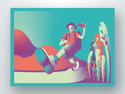 Travell adobe illustrator colorful gradient illustration landscape vector