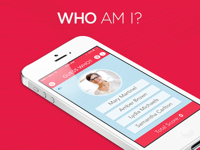 "Who Am I?" Employee Identification Game mobile apps ui ux ios design interface