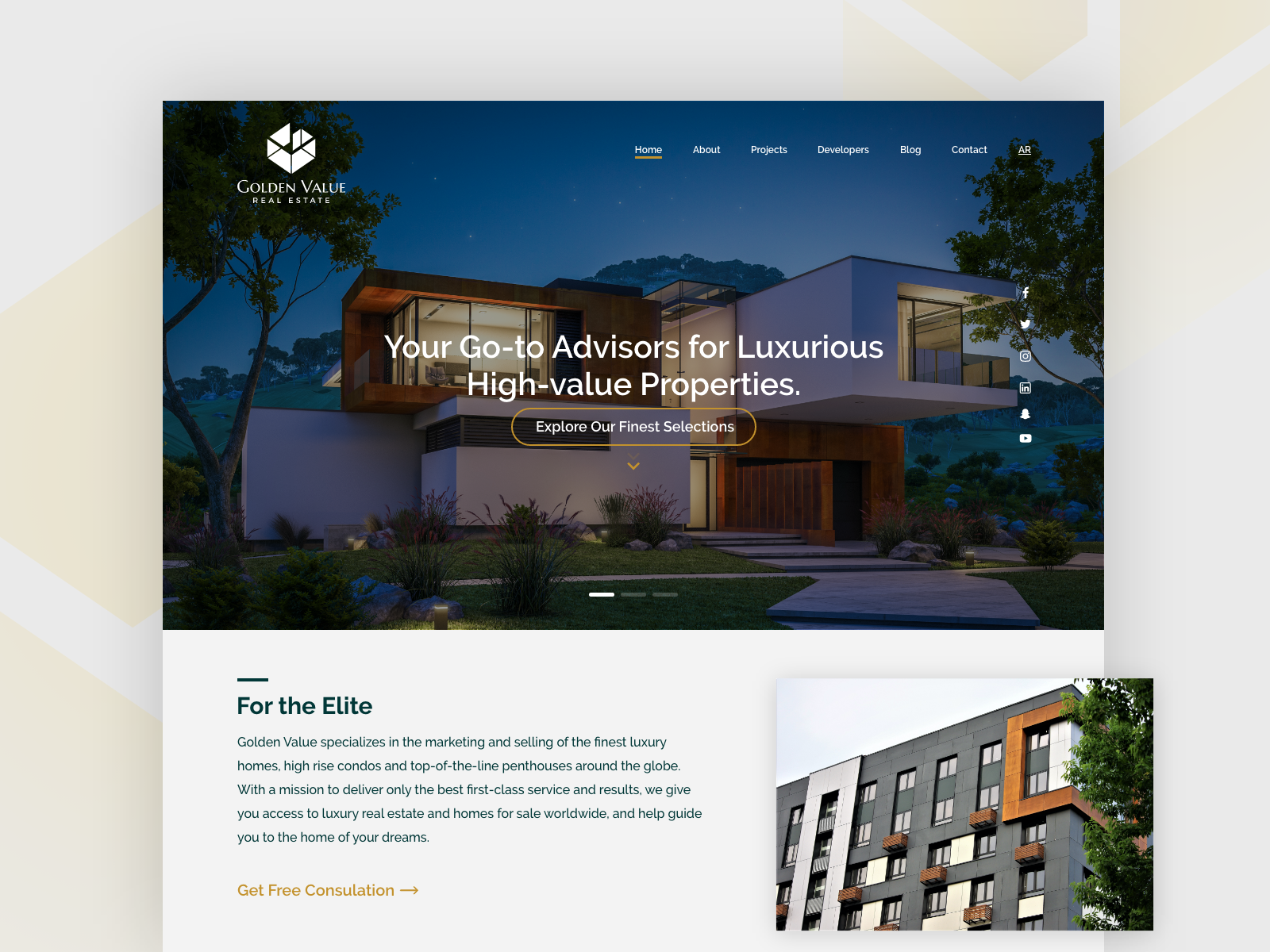 GV Real Estate Homepage by Omar Montasser on Dribbble