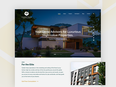 GV Real Estate Homepage elegant landing landing page design realestate ui ux web web design website website design