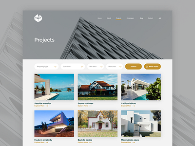 Real Estate Property Search/Explore architecture filters minimal projects properties realestate search ui ux web