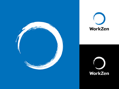 WorkZen Logo app black blue branding design flat icon logo typography vector
