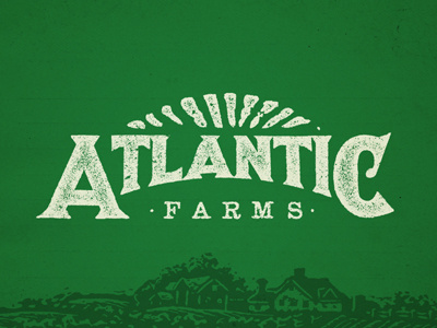 Atlantic Farms Logo Design label logo vintage