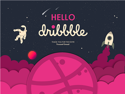 Hello Dribbble! first mannaa mix planet purple shot space stars violate white