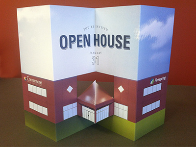 Open house invite Pop-Up foil house invite mailer open pop up print