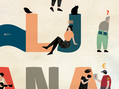 Oh! Ljubljana animation colours illustration typography