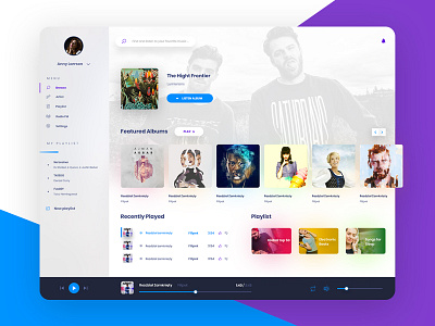 Music Player Intervi app clean design desktop intervi modern music page ui ux