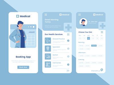 Online Medical Booking App Design Concept