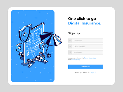 Signup Page Concept desktop design insurance company minimalistic sign in sign up page design sign up ui signup page simple clean interface user interface web page design