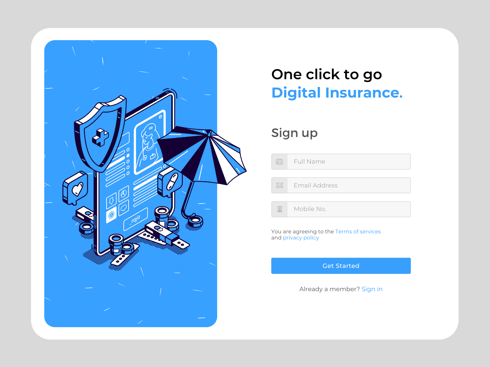 creative sign up page design