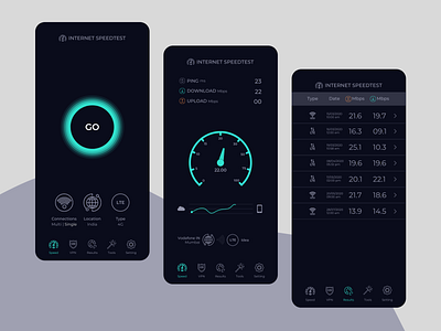 Internet Speed Test App UI Design