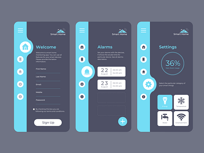 📢 Smart Home 🏠 App Concept app design app ui design application ui minimalistic mobile app mobile app design mobile design smart home