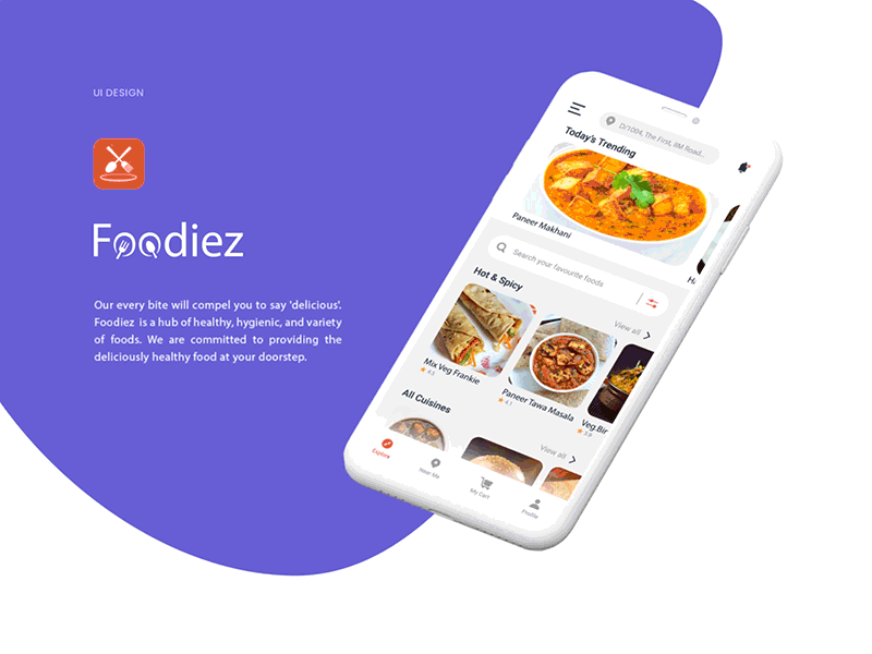 Food delivery app. Food UI. Food app UX. App UI food app.