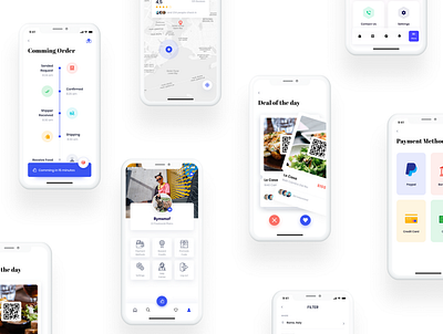 Eatme - Food Delivery App bank card banking booking app branding deal design food app food delivery food ordering home illustration onboarding payment profile sign in tab bar ui ui design ui kit wallet app